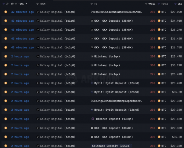 
                    Биткоин-«кит» перевёл на биржи BTC на $1,1 млрд                