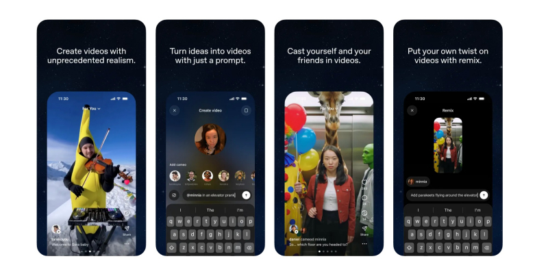 OpenAI представила соцсеть в стиле TikTok — она позволяет обмениваться видеокамео с собой